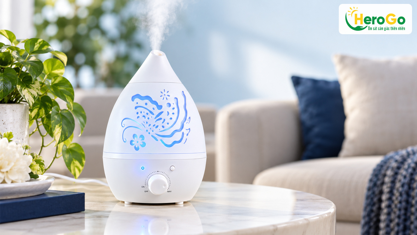 Gợi ý đặt máy khuếch tán Hồ Điệp tại khu vực tiếp đón