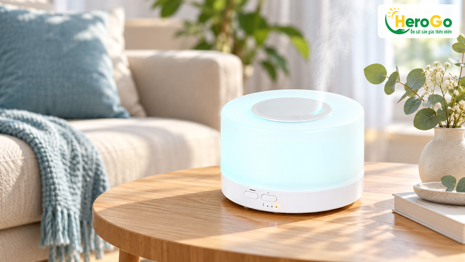 Gợi ý bố trí máy khuếch tán tinh dầu Hình Trụ Plus trong phòng khách