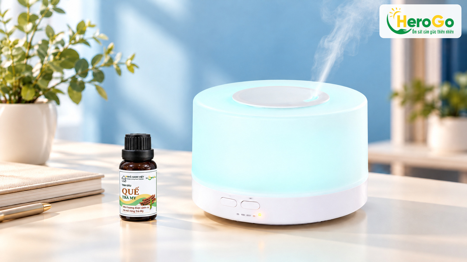 Tư vấn chọn máy Hình Trụ Plus và tinh dầu phù hợp tại HeroGo