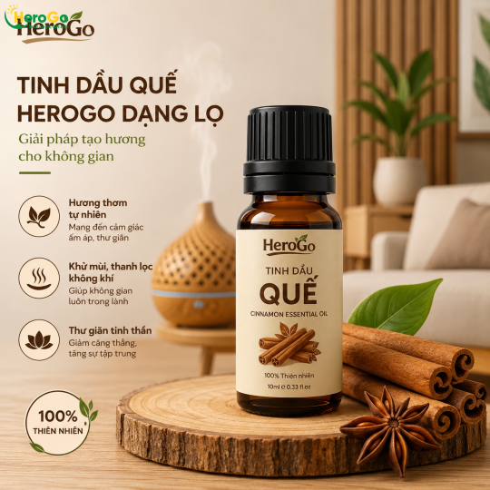 Tinh Dầu Quế HeroGo Dạng Lọ – Giải Pháp Tạo Hương Cho Không Gian