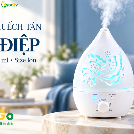 Máy Khuếch Tán Tinh Dầu Hồ Điệp 1.300 ml [Size lớn]